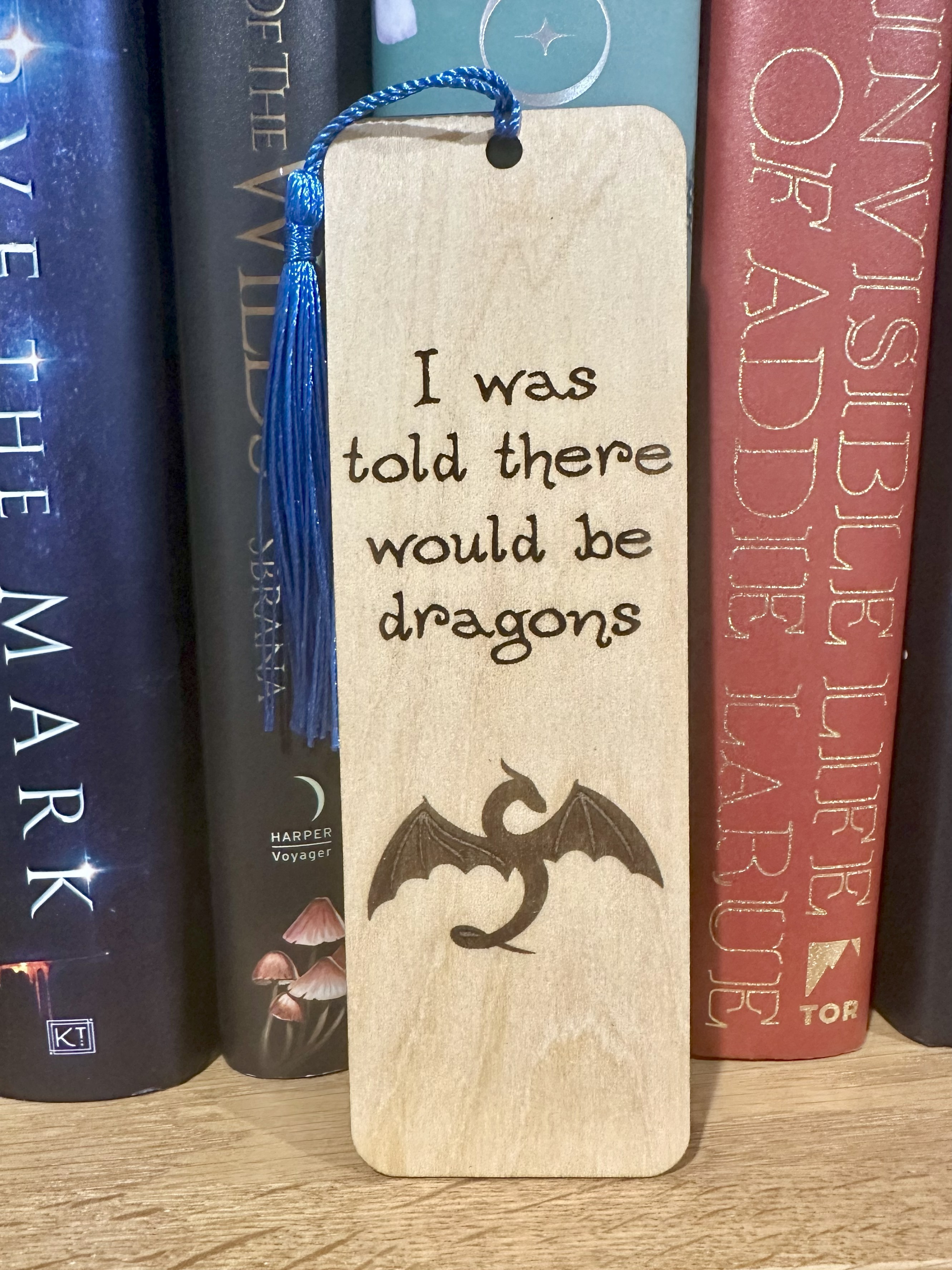 Dragon Quote Wooden Bookmark