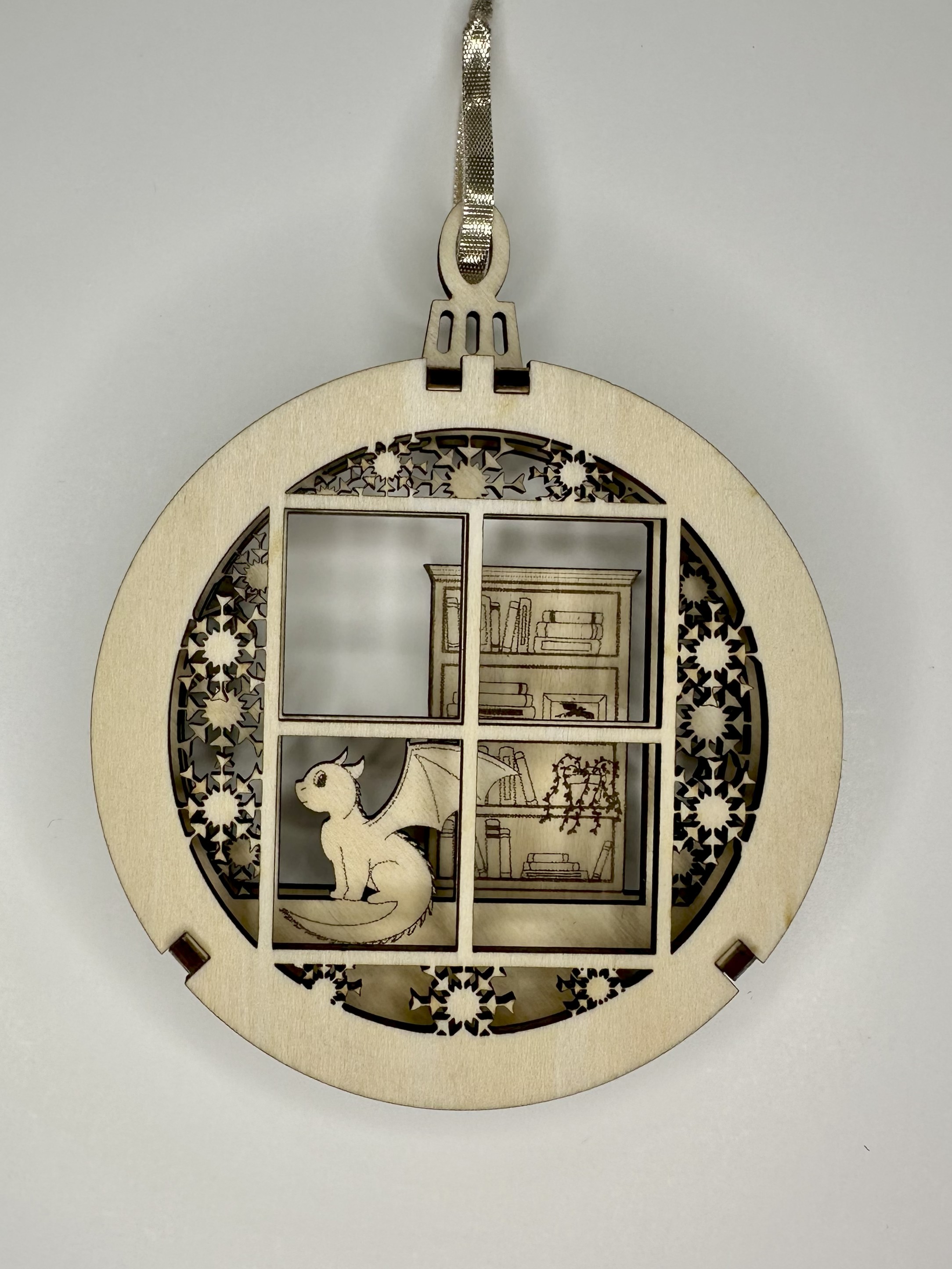 Winter Dragon Layered Ornament