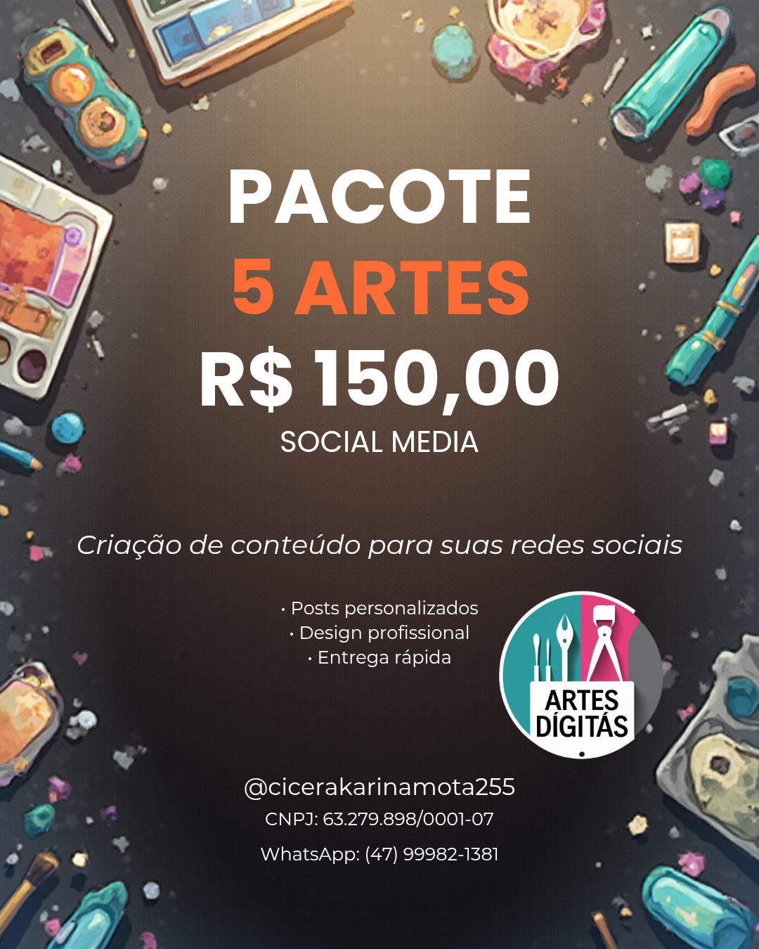 Criação de artes para mídia sociais 
