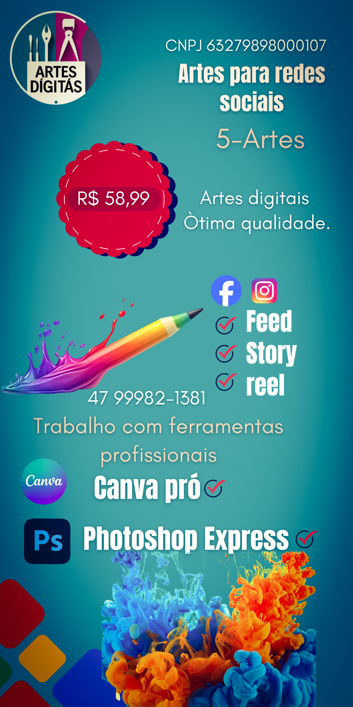 Artes digitais para redes sociais