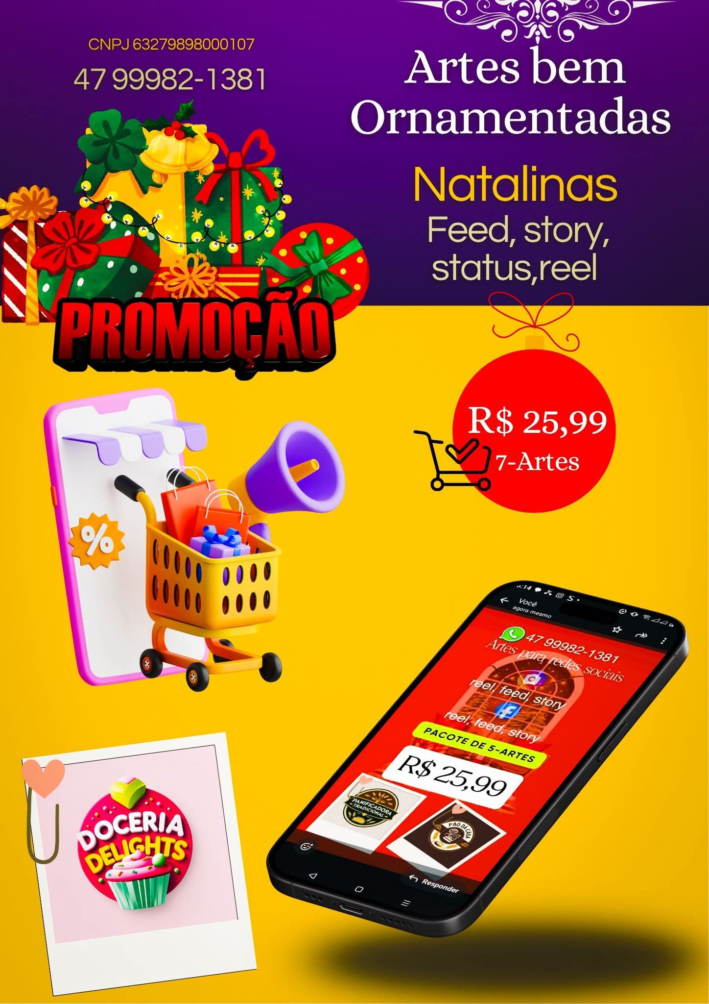 Arte para redes sociais com tema natalino