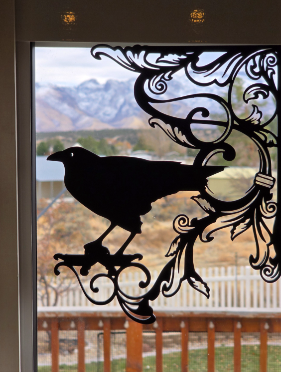 🌑 Raven Window Silhouettes – The Guardian of the Glass