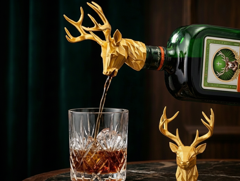 🦌 The Monarch of the Bar: Deer Head Bottle Pourer