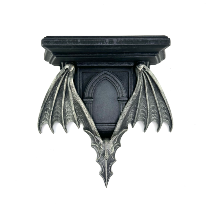 🦇 The Vault Bat Shelf – Gothic Architectural Floating Display