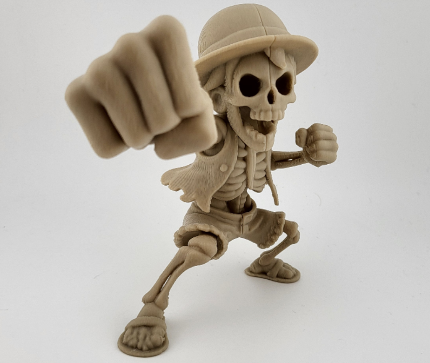 One Piece Luffy Skeleton Figure Punch Pose