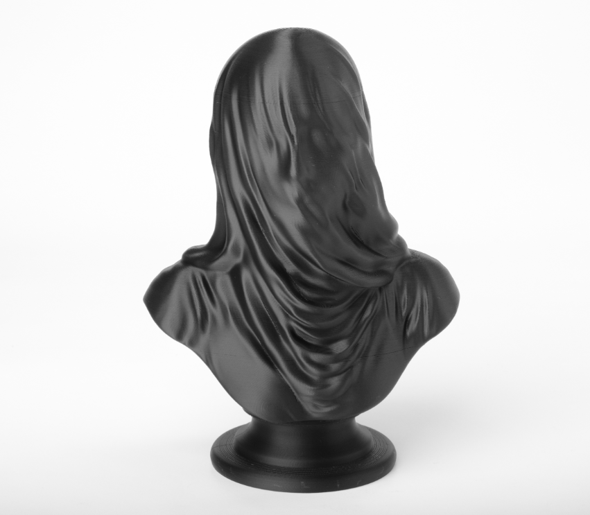 🕯️ Veiled Black Bust Sculpture – Gothic Art Piece