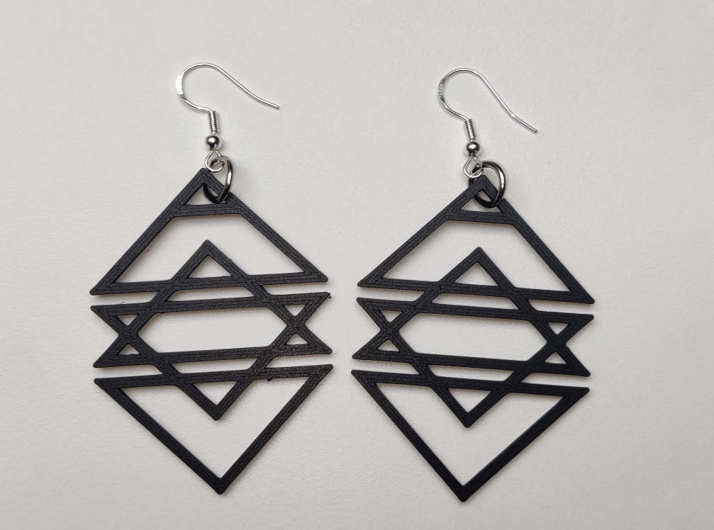 Square triangle earrings