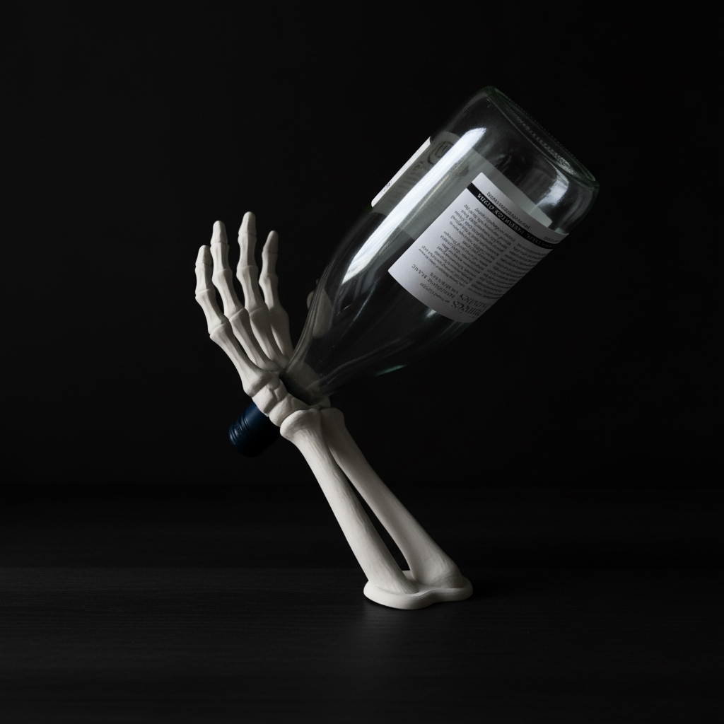 Skull hand wine bottle holder