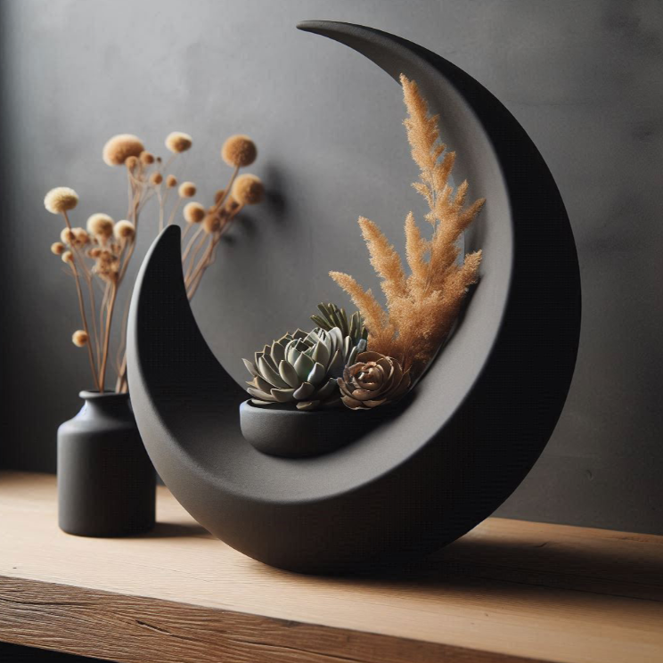 🌙 Designer Crescent Vessel – A Sculptural Eclipse