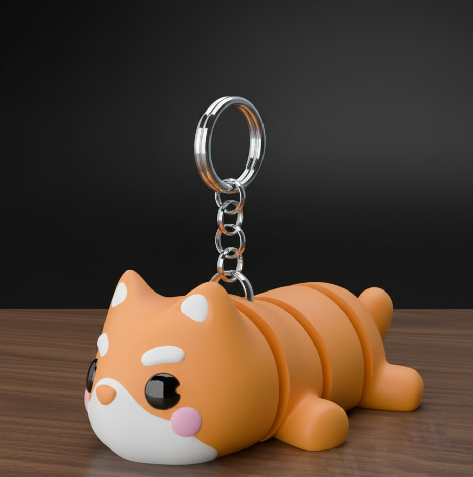 Flexi Shiba Inu Keychain