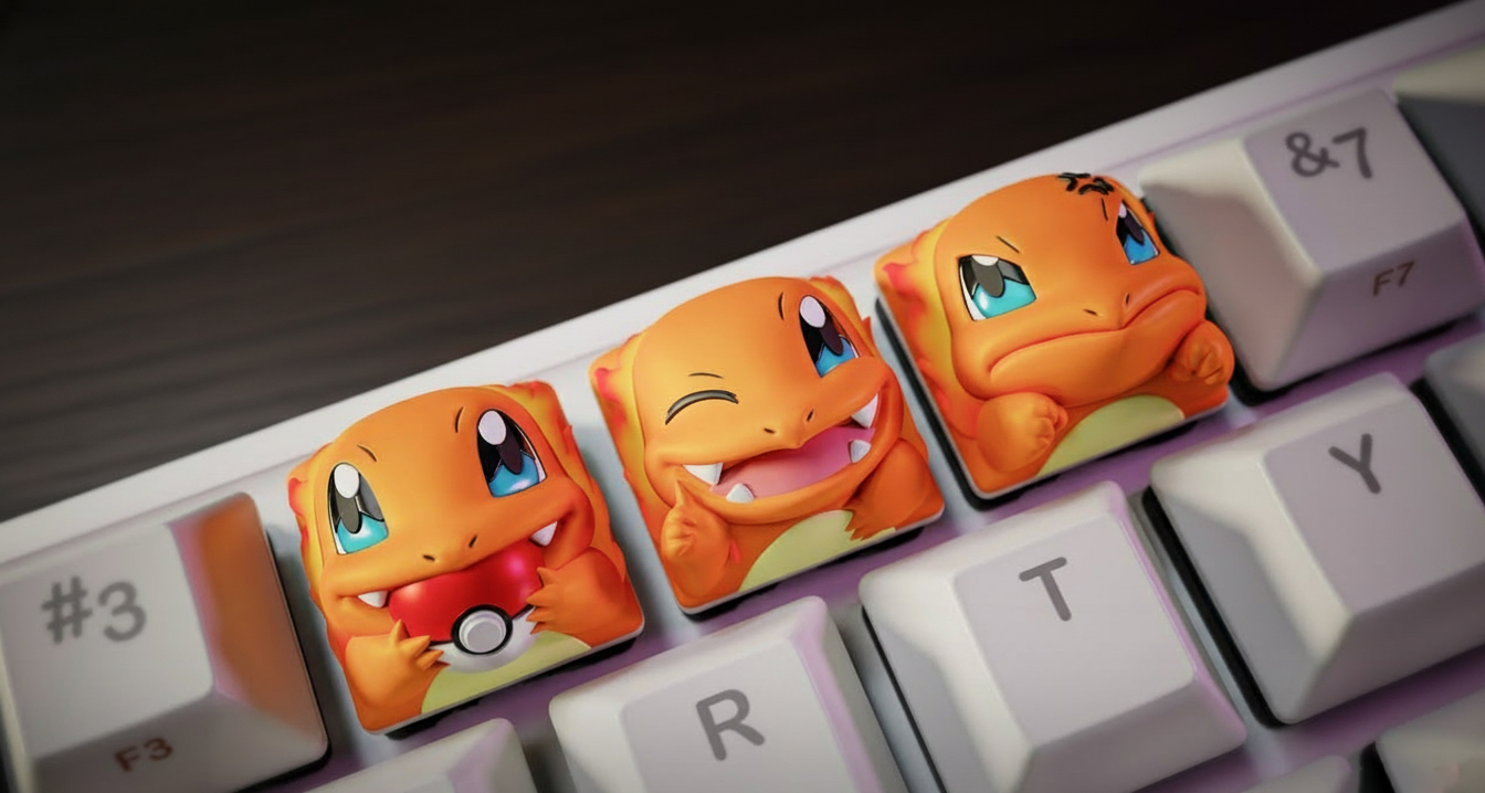 Charmander's Fire Collection Keycaps 🦎
