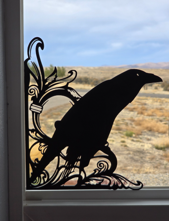 🌑 Raven Window Silhouettes – The Guardian of the Glass