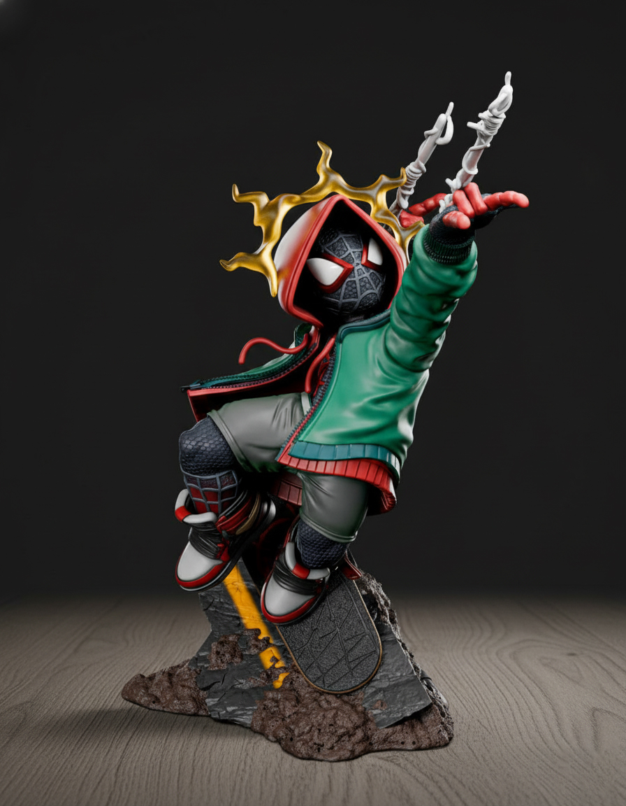 Miles Morales (Spider-Verse) Chibi Statue 🎤