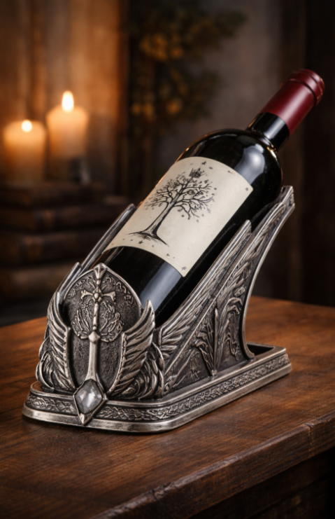 🛡️ Gondor-Style Wine Bottle Holder – For the Guardians of Middle-earth! 🍷