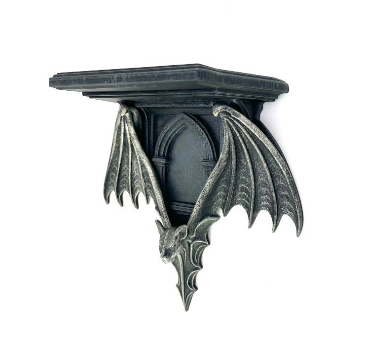 🦇 The Vault Bat Shelf – Gothic Architectural Floating Display