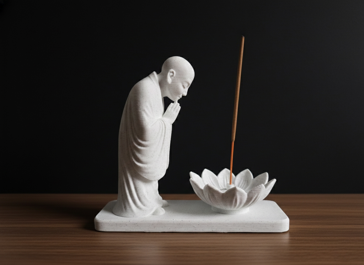 🧘 Incense Holder - Meditation Monk