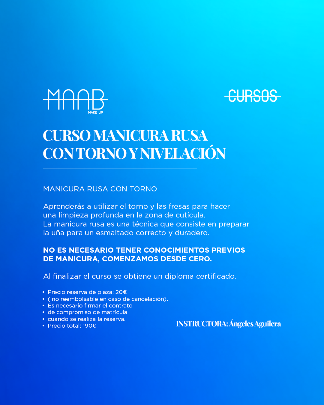 Curso manicura rusa con torno y nivelación 