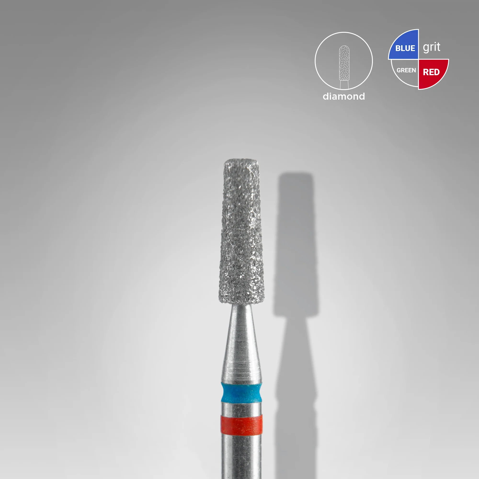 Fresa manicura Diamante DUO Cono Rojo-Azul EXPERT Diámetro De La Cabeza 2,5mm / Parte De Trabajo 8mm Staleks