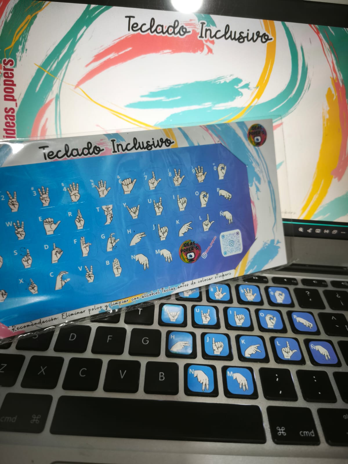 Pegatinas del alfabeto en lengua de señas