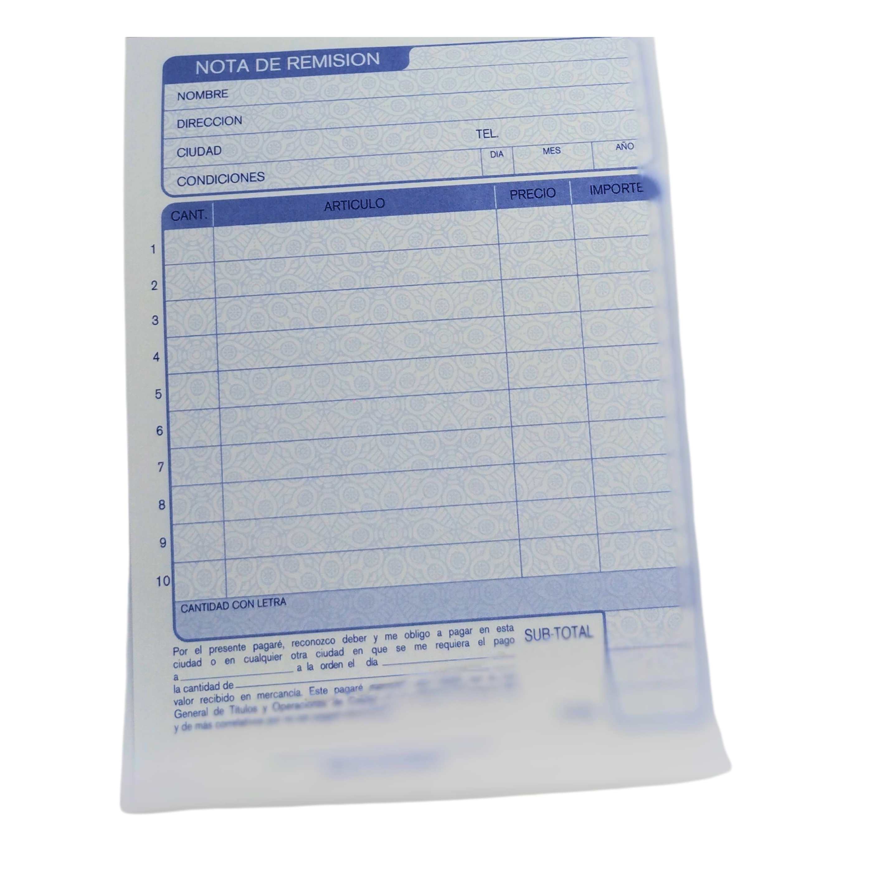 Bloc nota de remisión 50 juegos