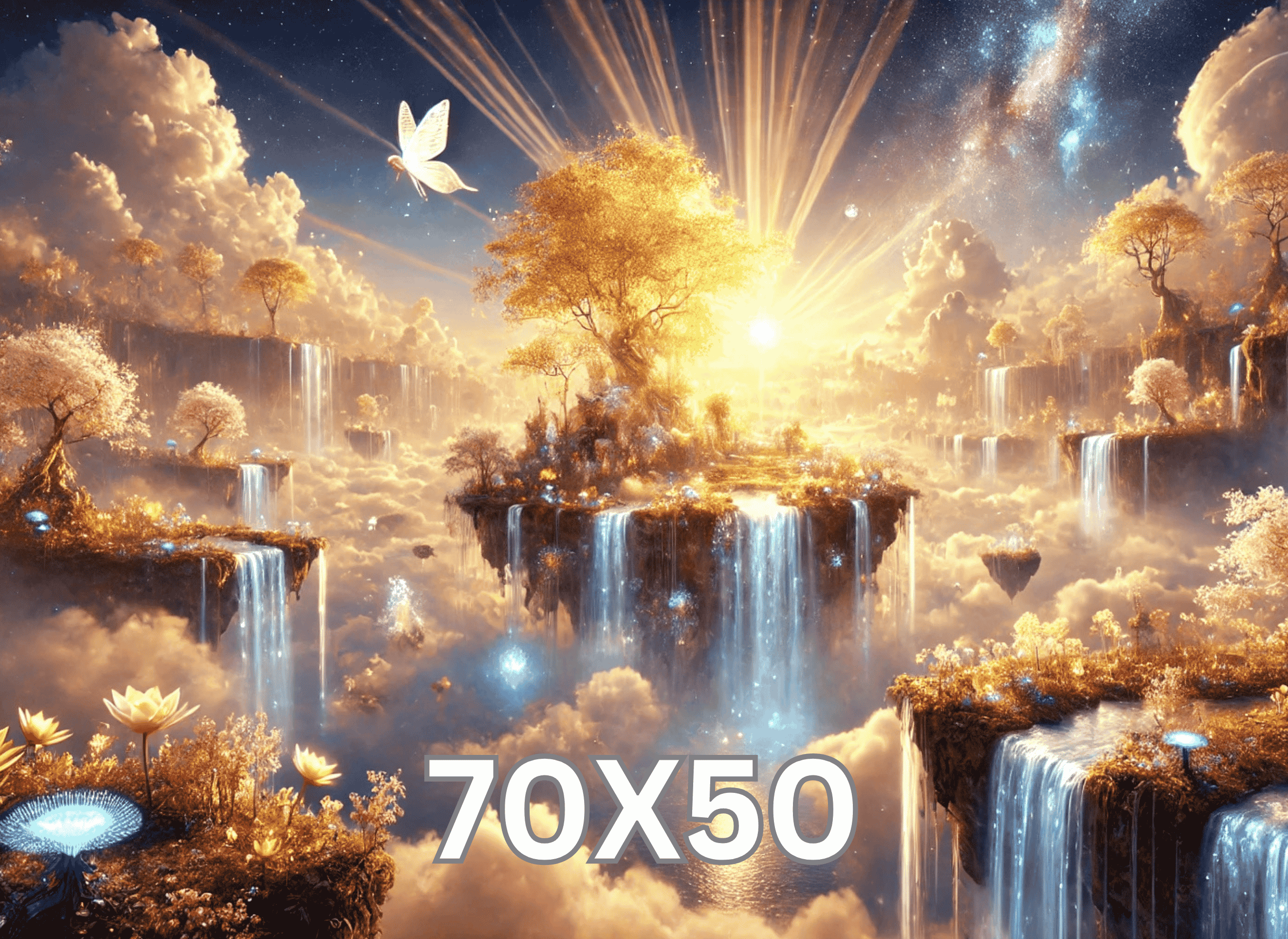 The Celestial Garden Above the Clouds 70x50cm