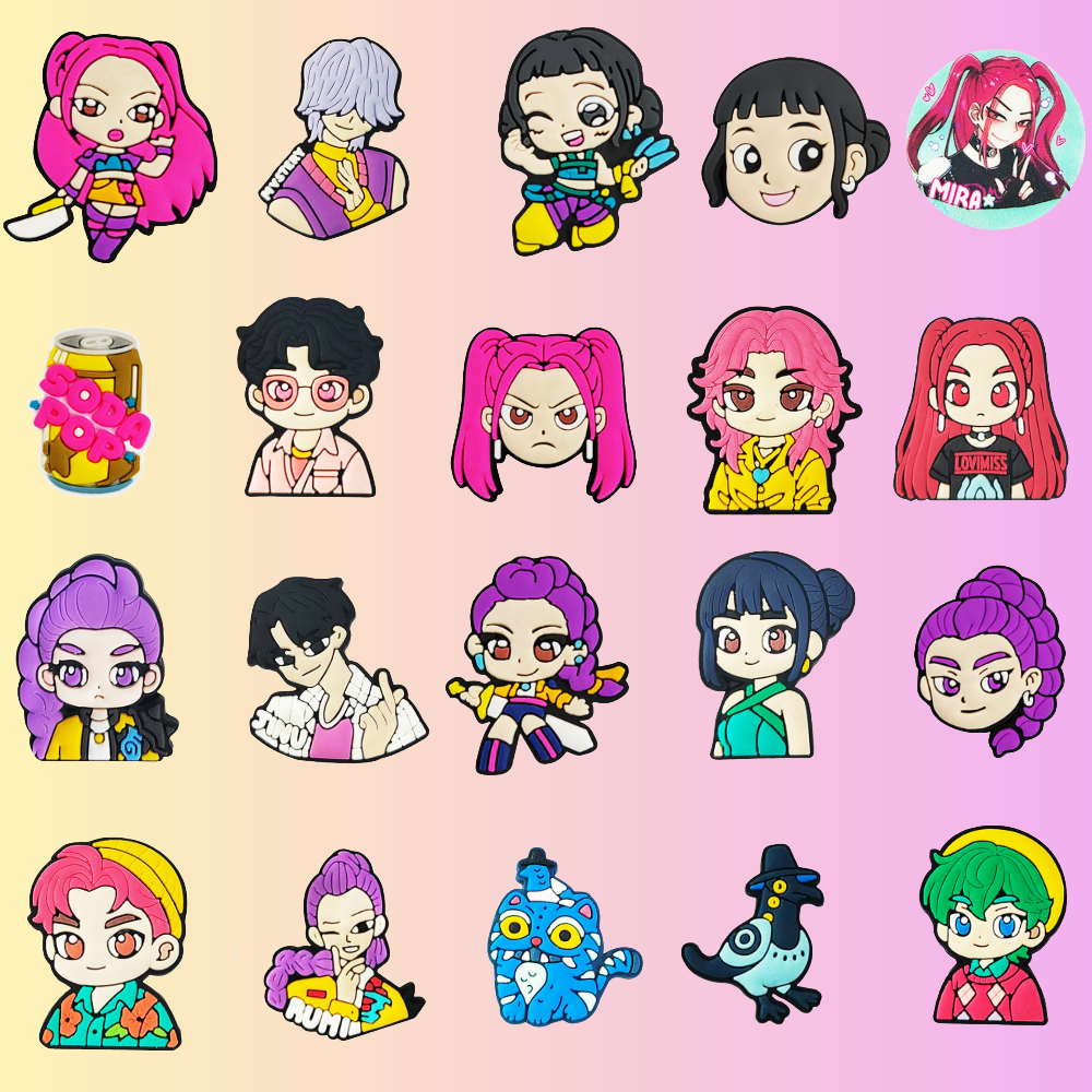 K Style Shoe Charms: 21PCS Pop Idol Style Shoe Charms for Clog Style Shoes | Fashion Character Accessories for Kids & Teens