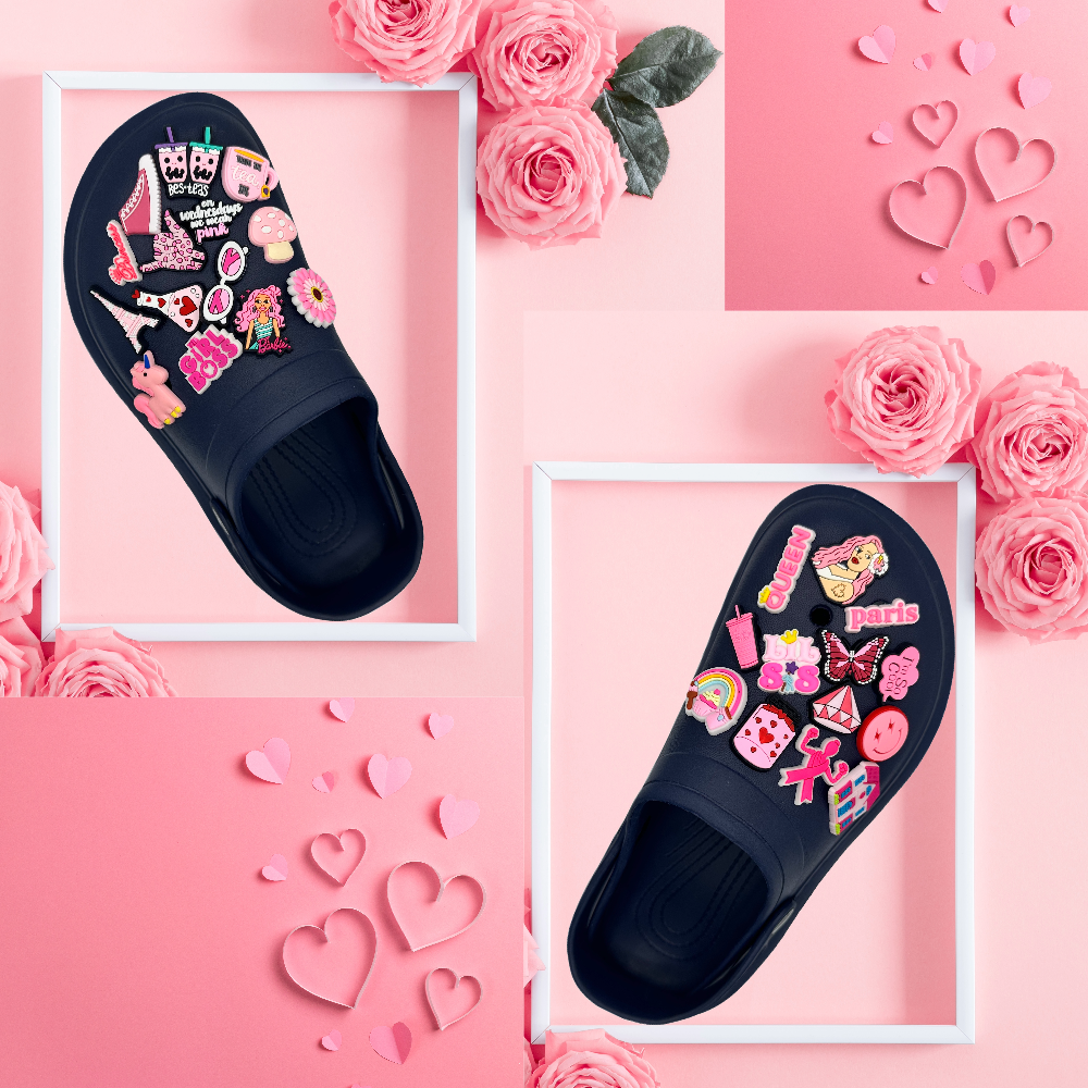 Cute Pink Shoe Charms for Girls, Shoe Decoration Croc Charms & Party Favors for Kids Girls Women Teens Adult 