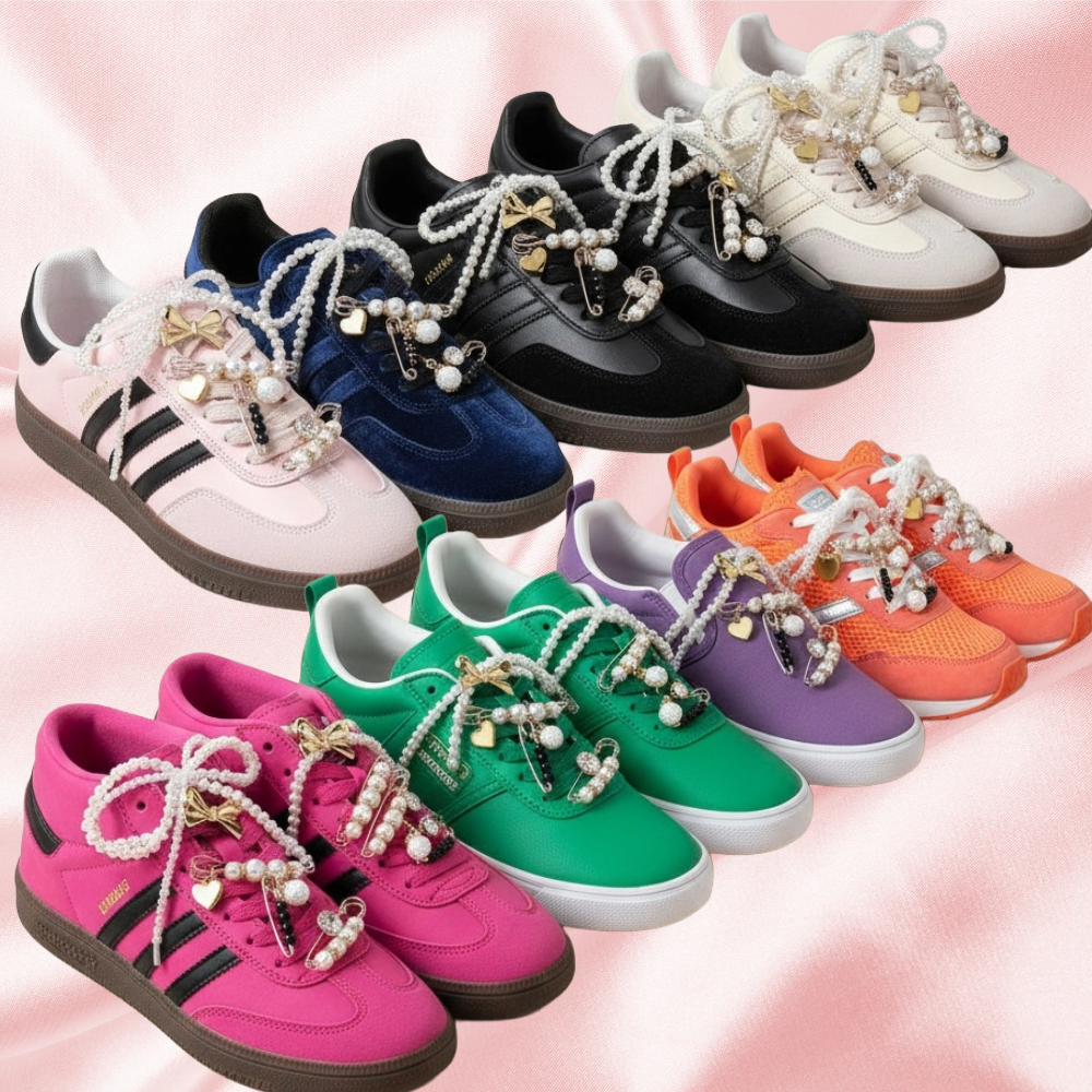 Luxury Sneaker Charms: Shoe Charms for Sneakers, Shoe Charms for Girls - Pearl, Bows, Clips, Pins, Jewelry, Laces, Bling, Pink!