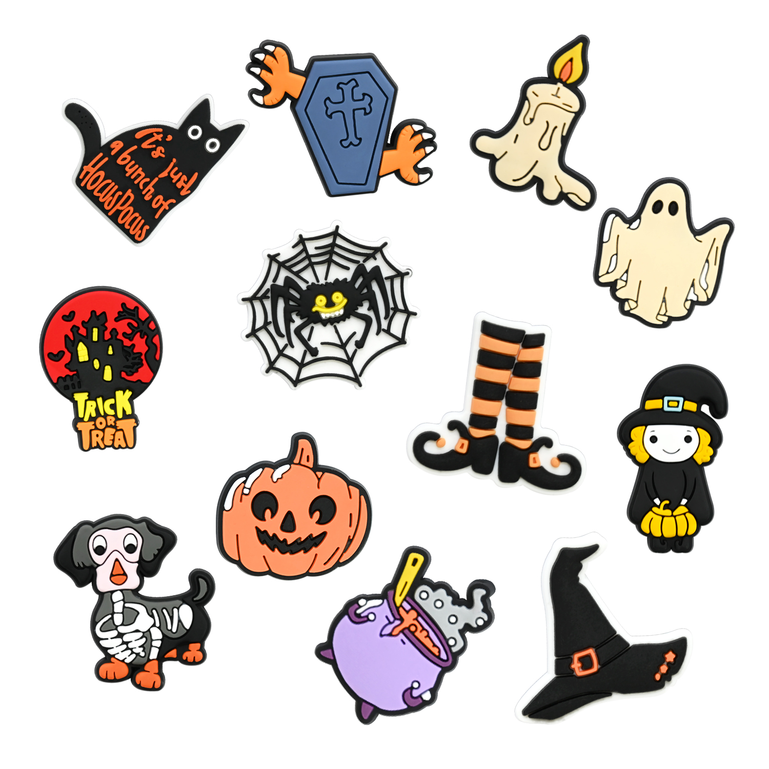 Spooky Halloween Shoe Charms: 30PCS Frightful Decor for Croc Charms, Bag Charms, Party Favor, & Footwear accessories