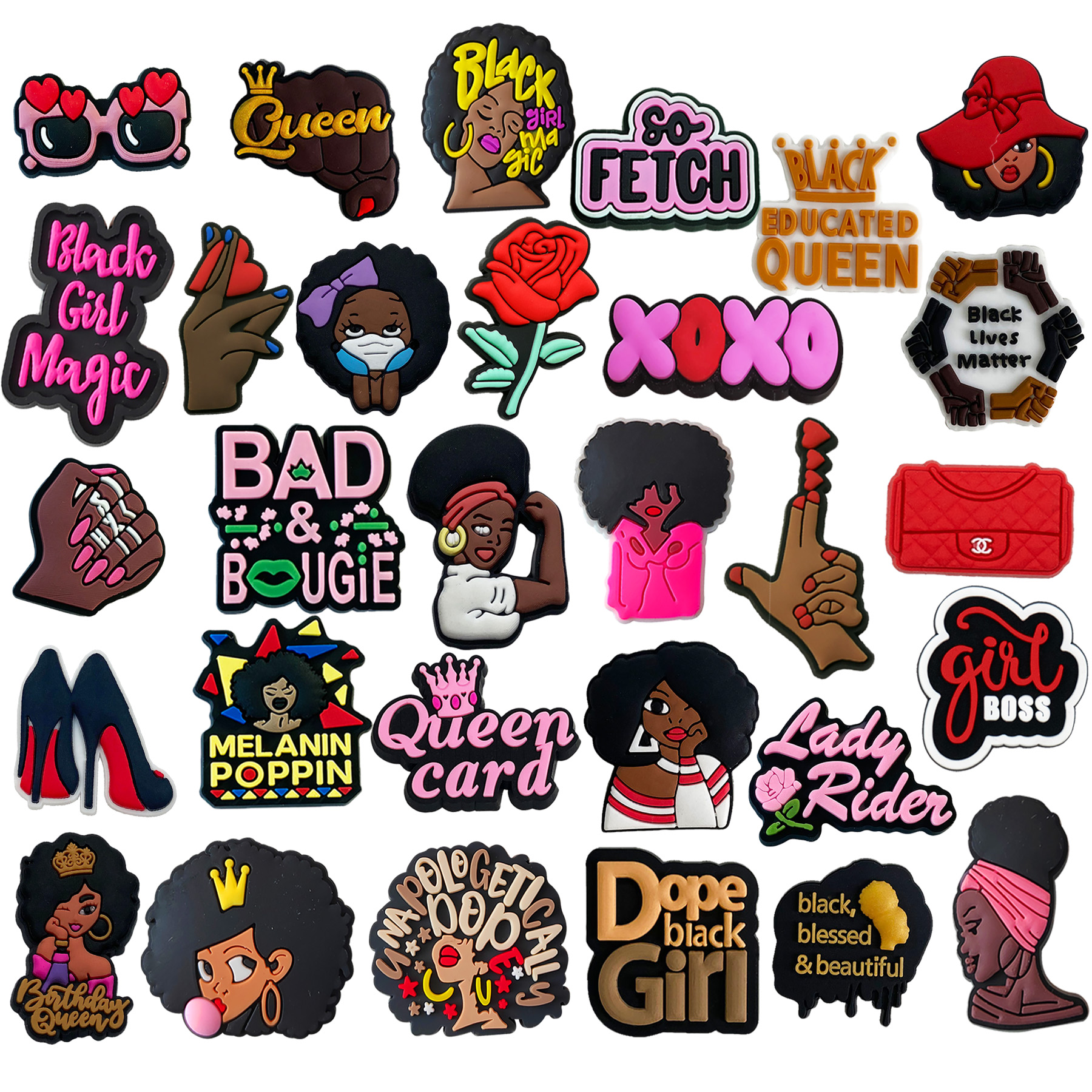 Black Lives Matter Shoe Charms for girls, woman, Black Fashion, Shoe Decoration Croc Charms, Bag Charms, Party Favor & Footwear accessories