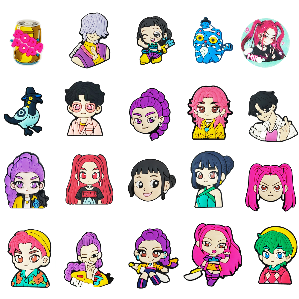 K Style Shoe Charms: 21PCS Pop Idol Style Shoe Charms for Clog Style Shoes | Fashion Character Accessories for Kids & Teens