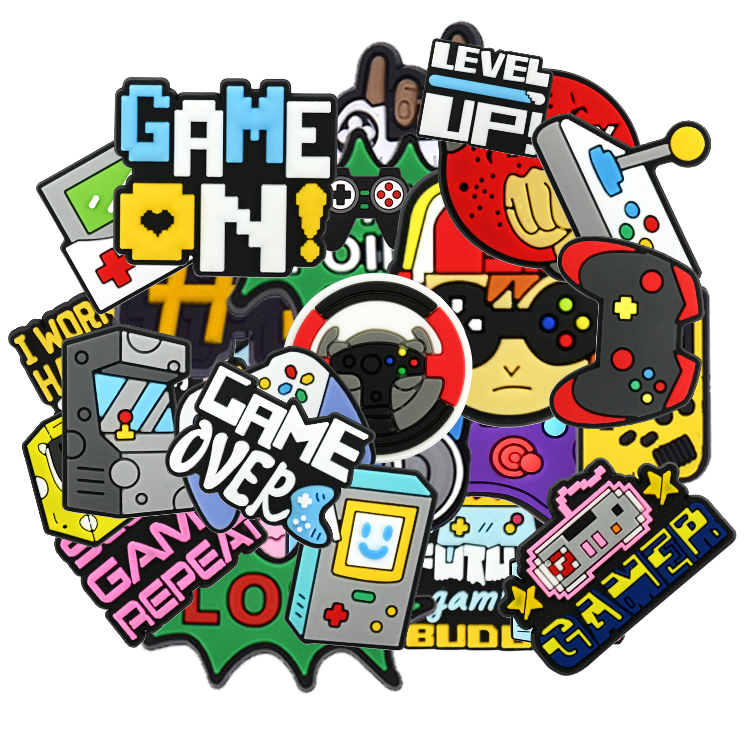 Video Game Shoe Charms: 30PCS Gamer Shoe Charms for Clog Style Shoes, Video Game Accessories for Kids Boys Girls