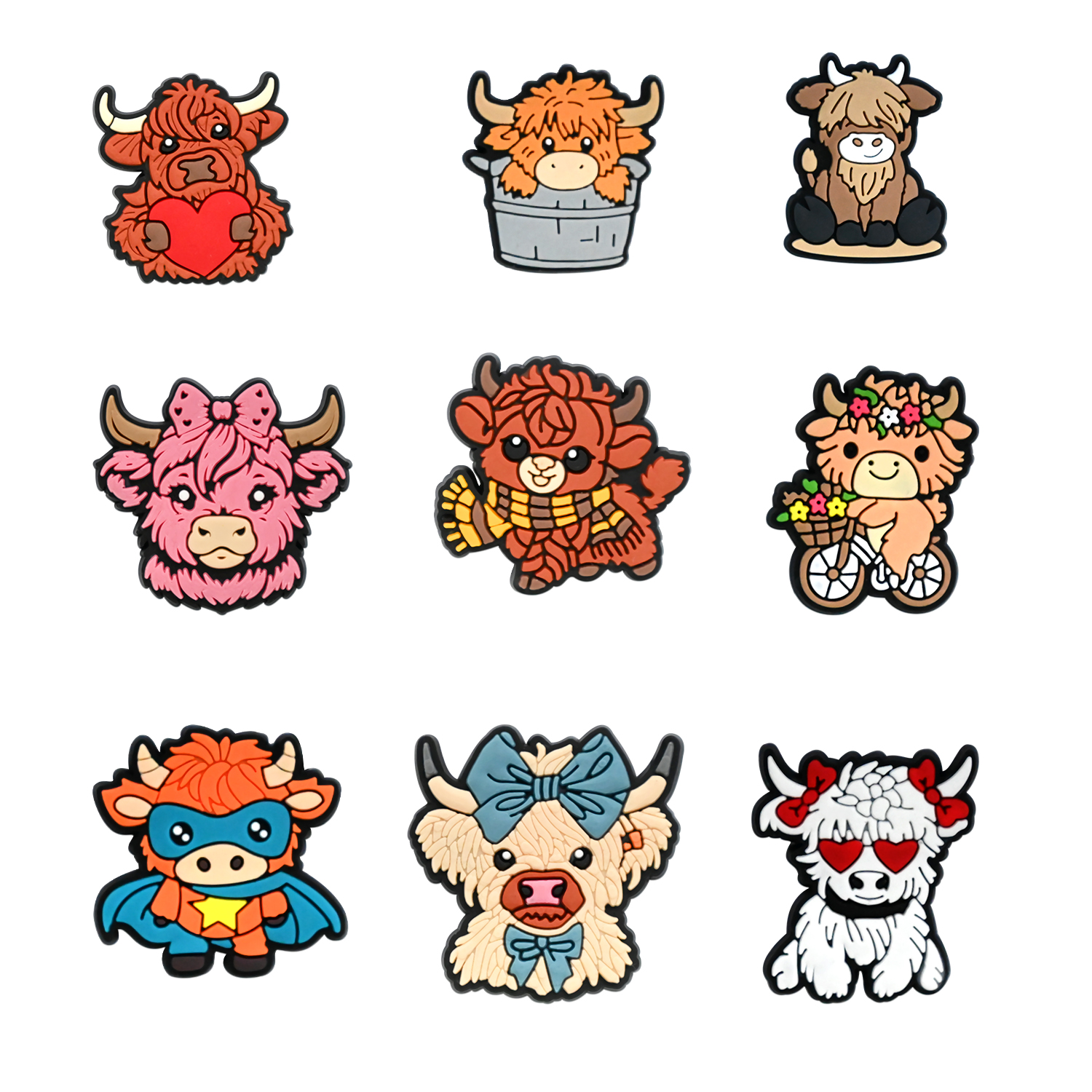  Cow Shoe Charms: 30 PCS Farmhouse Shoe Charms for Croc Charms, Bag Charms, Party Favor & Footwear accessories