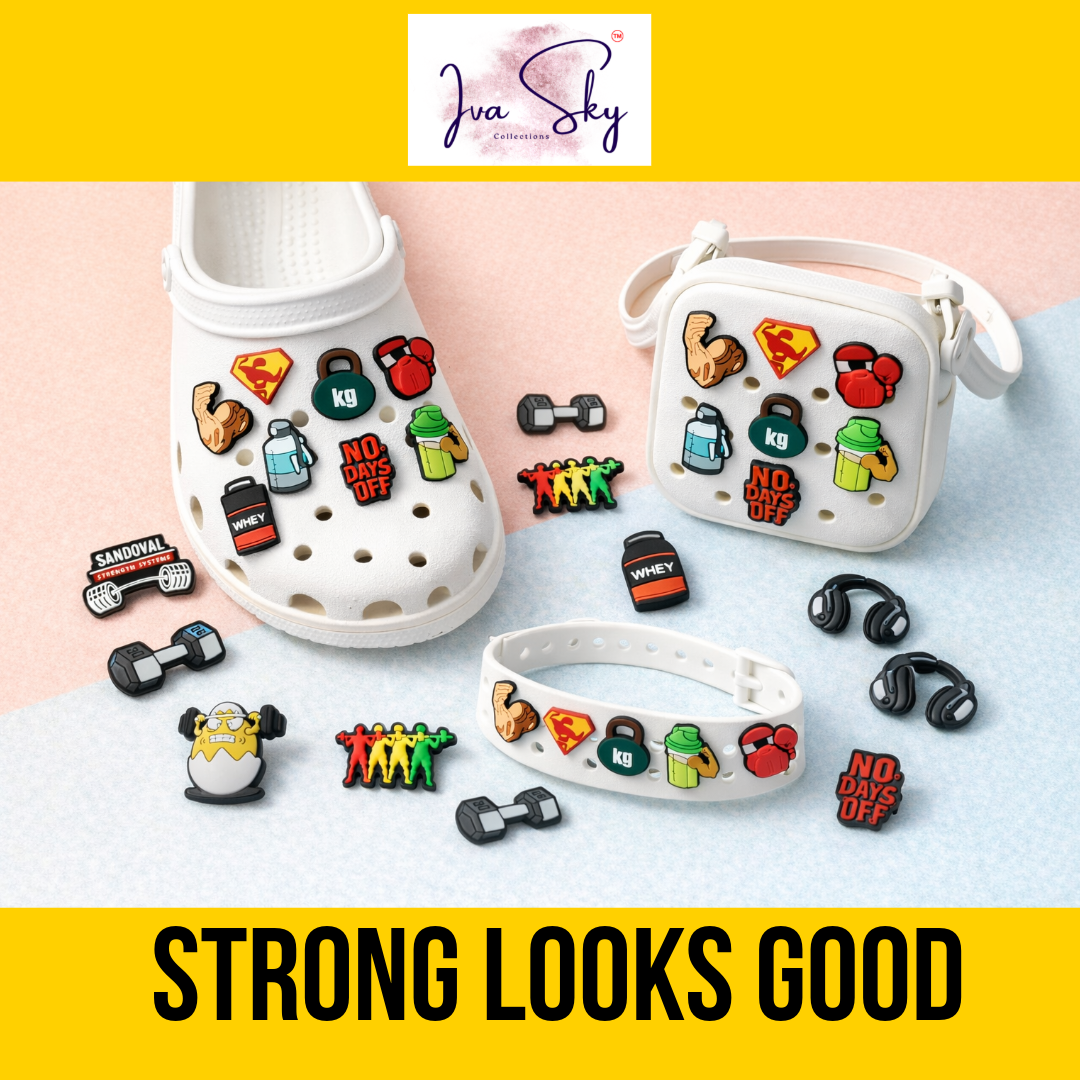 Fitness Workout Shoe Charms: 30PCS Gym Shoe Charms for Clog Style Shoes | Fitness Workout Accessories for Kids & Teens