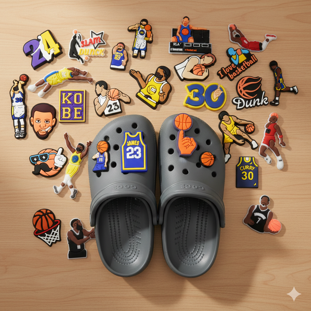 Basketball Fan Shoe Charms: 30PCS Sports-Themed Decor for Croc Charms, Bag Charms, Party Favor, & Footwear accessories