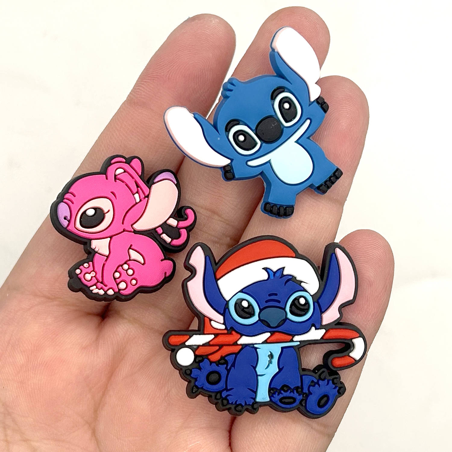 Stitch Shoe Charms: 30PCS Blue & Pink Creature Decor for Stitch Croc Charms, Bag Charms, Party Favor & Footwear accessories