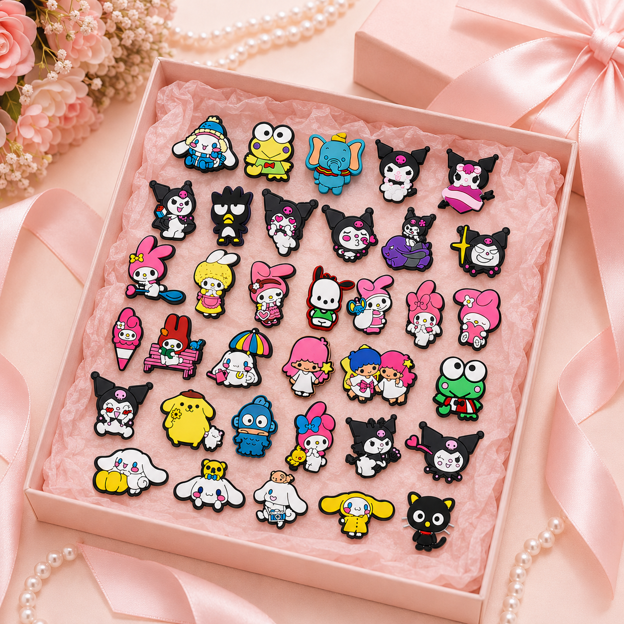 Sanrio Character Shoe Charms: 30PCS Kawaii Collection for Croc Charms, Bag Charms, Party Favor & Footwear accessories