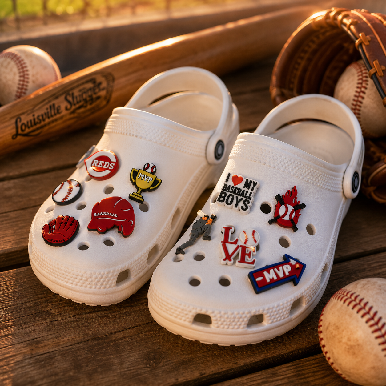 Baseball Fan Shoe Charms: 30PCS Sports-Themed Decor for Croc Charms, Bag Charms, Party Favor, & Footwear accessories