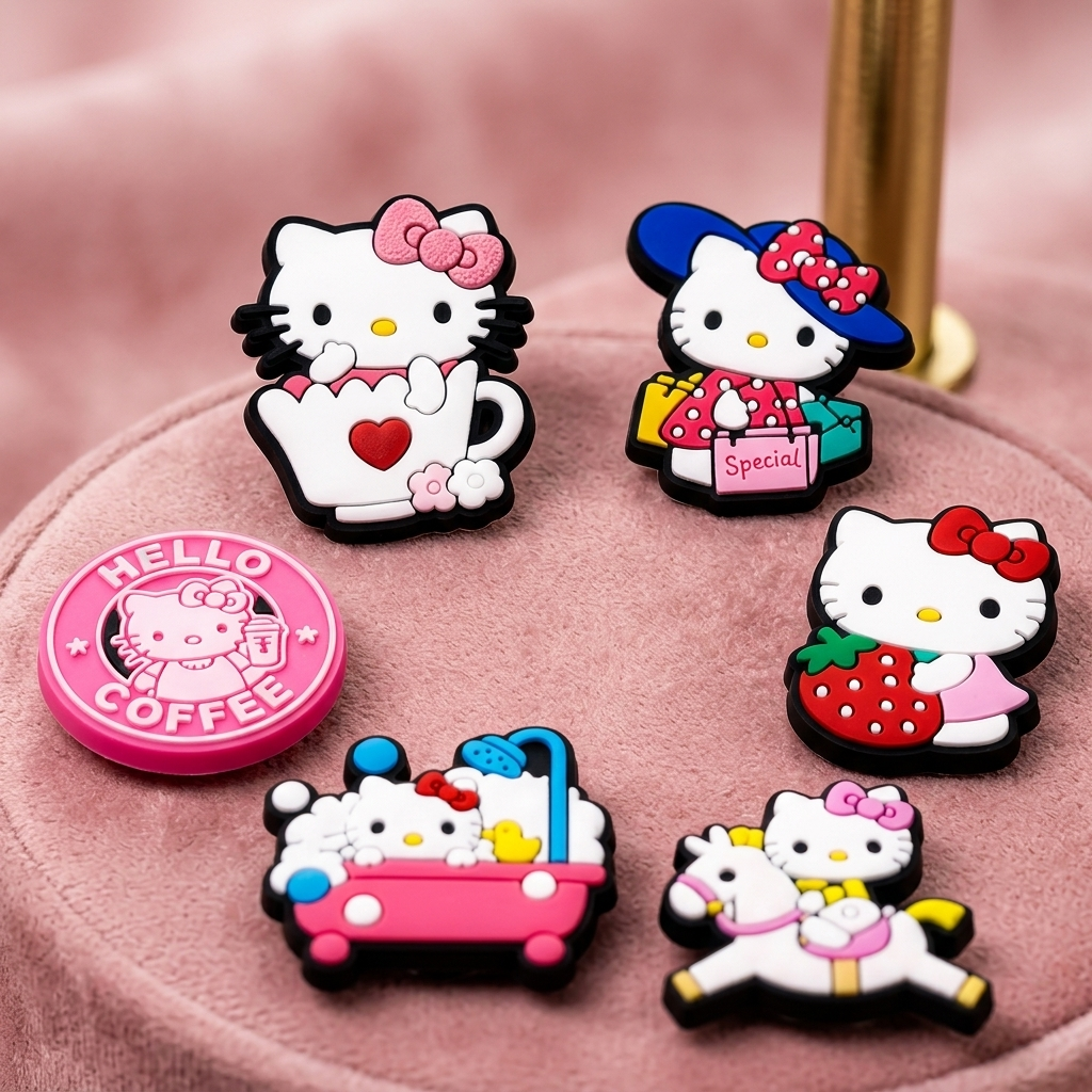 Hello Kitty Shoe Charms: 30PCS Kawaii Sanrio Accessories for Croc Charms, Bag Charms, Party Favor & Footwear accessories