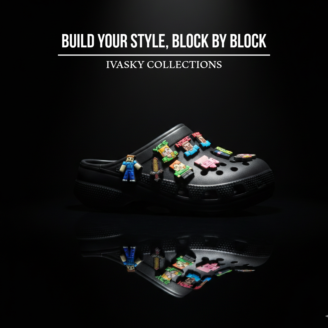 Pixel Shoe Charms: 30PCS Pixel Shoe Charms for Clog Style Shoes | Retro Block Game Accessories for Kids & Teens