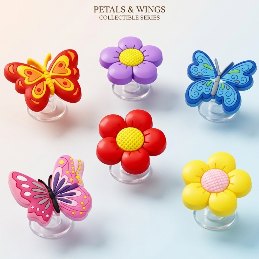Colorful Flower & Butterfly Shoe Charms: 30PCS Vibrant Decor for Croc Charms, Bag Charms, Party Favor & Footwear accessories