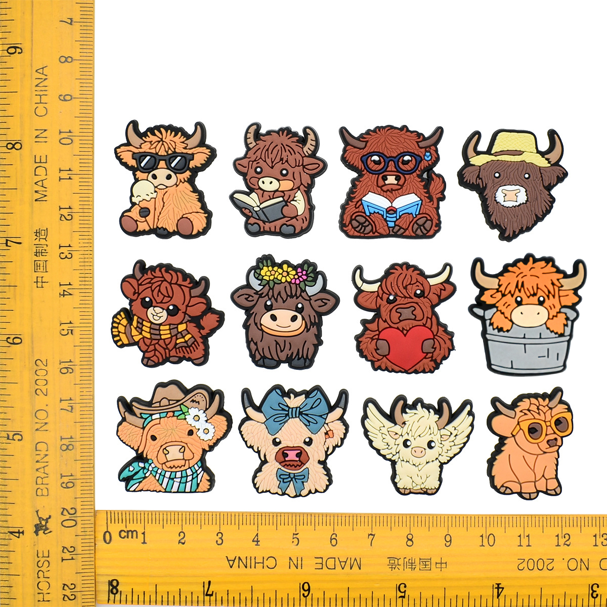  Cow Shoe Charms: 30 PCS Farmhouse Shoe Charms for Croc Charms, Bag Charms, Party Favor & Footwear accessories