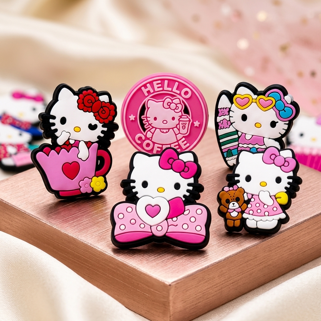 Hello Kitty Shoe Charms: 30PCS Kawaii Sanrio Accessories for Croc Charms, Bag Charms, Party Favor & Footwear accessories