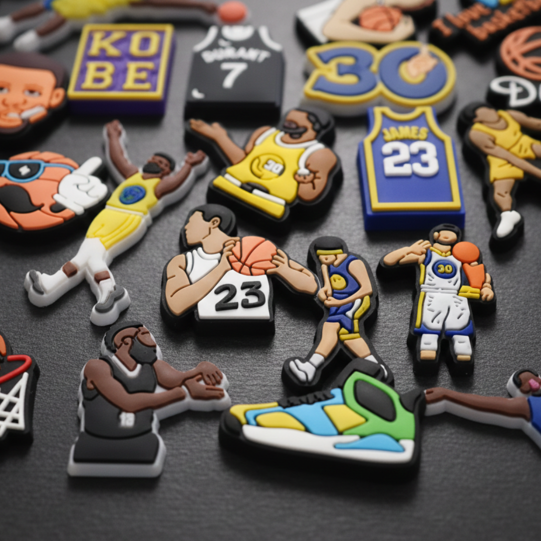 Basketball Fan Shoe Charms: 30PCS Sports-Themed Decor for Croc Charms, Bag Charms, Party Favor, & Footwear accessories