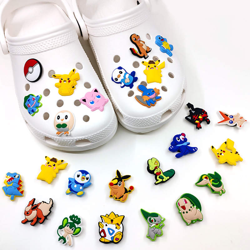 Pocket Monster Shoe Charms: 30PCS Anime Creature Decor for Croc Charms, Bag Charms, Party Favor, & Footwear accessories
