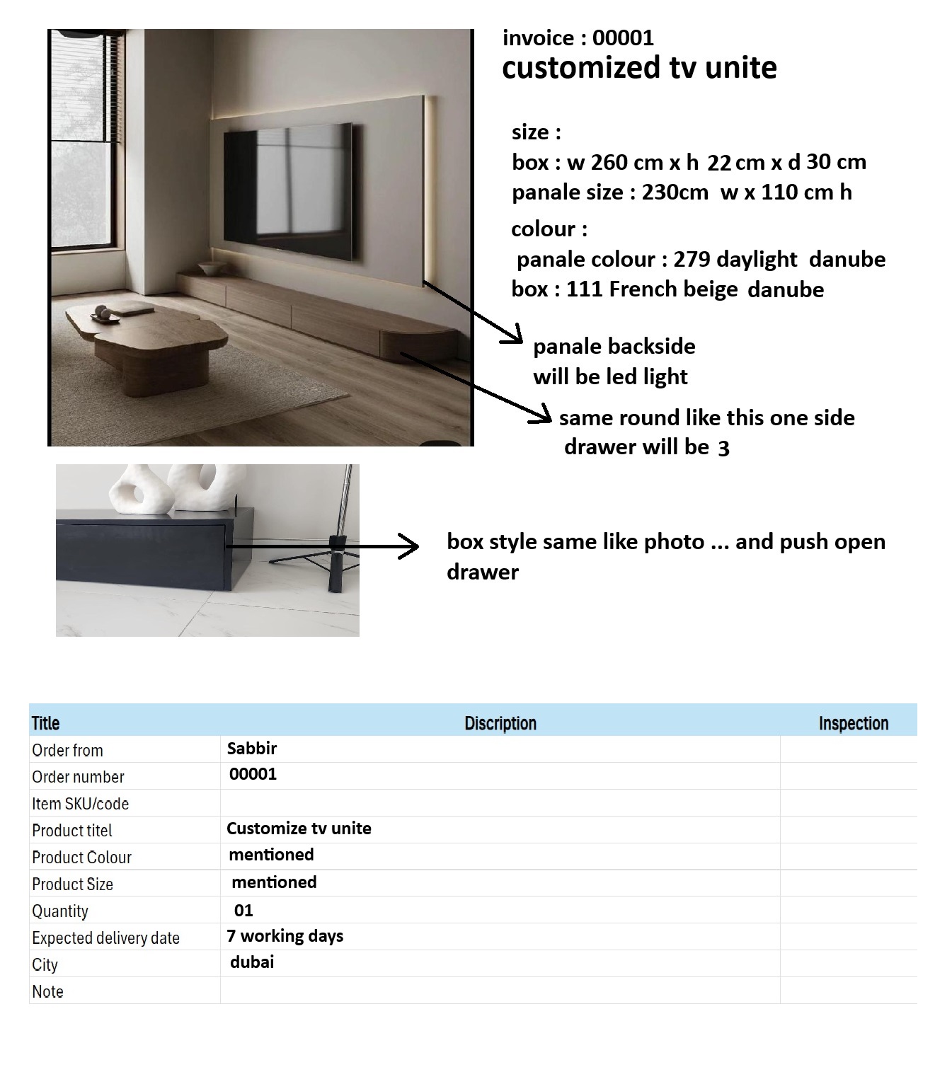 Invoice : 00001