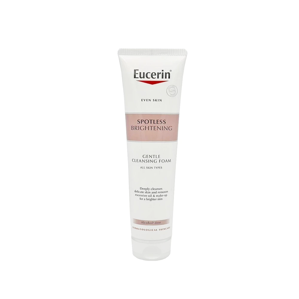 Eucerin Spotless Brightening Gentle Cleansing Foam 150g (ไม่มีซีล) โฟมล้างหน้า ทำความสะอาดสิ่งสกปรก สูตรลดจุดด่างดำ