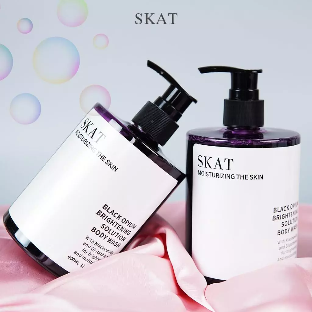 SKATสบู่อาบน้ำเจลอาบน้ำน้ำหอมไนอาซินาไมด์ กลิ่นหอมยาวนาน โลชั่นไวท์เทนนิ่งทั่วร่างกายความจุขนาดใหญ่