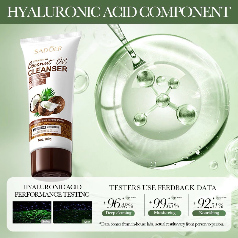 โฟมล้างหน้าน้ำมันมะพร้าว Sadoer Coconut Oil Cleanser โฟมล้างหน้ามะพร้าว ให้ผิวขาวใส เนียนนุ่ม 100 g.