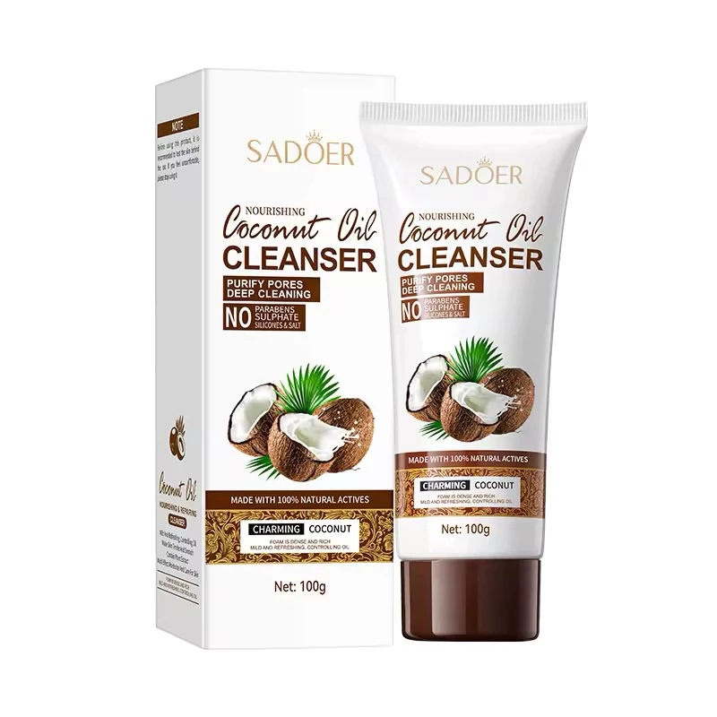 โฟมล้างหน้าน้ำมันมะพร้าว Sadoer Coconut Oil Cleanser โฟมล้างหน้ามะพร้าว ให้ผิวขาวใส เนียนนุ่ม 100 g.